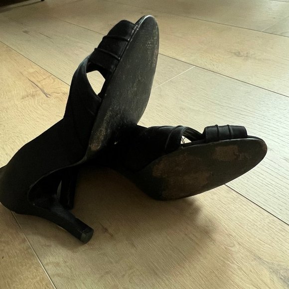 Nina Black Satin Heels - Picture 4 of 4